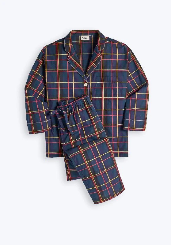 Marina Pajama Set in Sateen Holiday Plaid