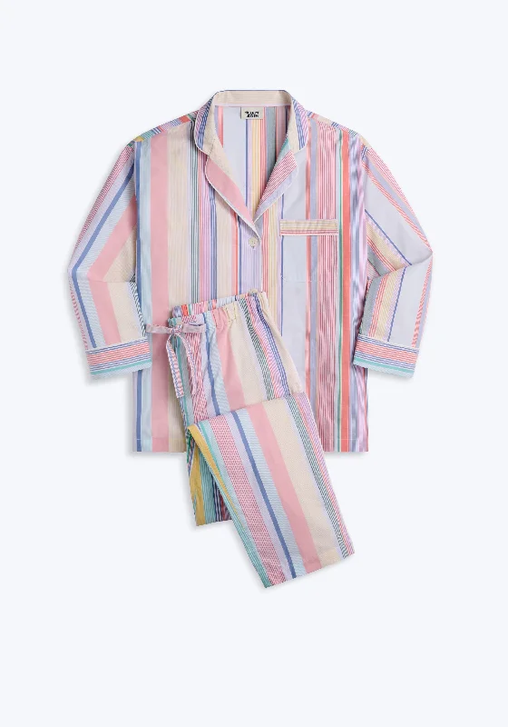 Marina Pajama Set in Vintage Stripe