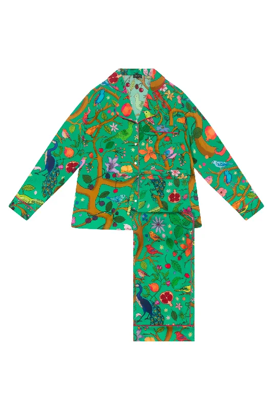 Tree of Life | Green | Silk Pyjama Set