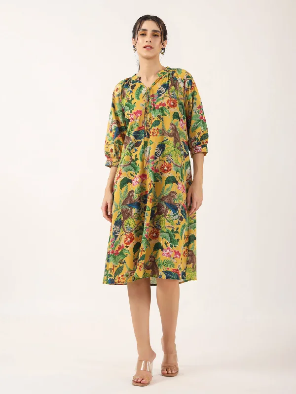 Monkey print Cotton Night Dress